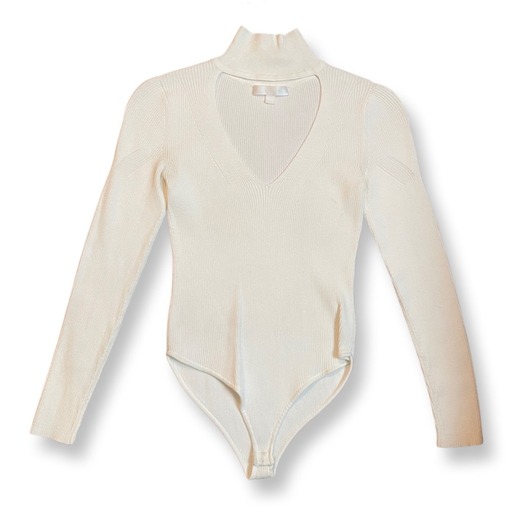 CUSHNIE ET OCHS White Cutout Bodysuit, sz M